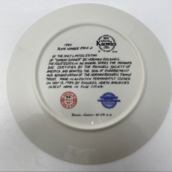 Norman Rockwell Sunday Dinner Plate - Picture 2 of 4